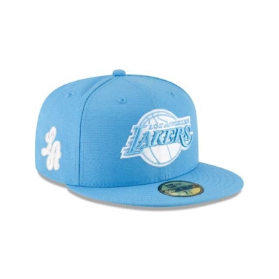 Blue Los Angeles Lakers Hat - New Era NBA City Edition Alt 59FIFTY Fitted Caps USA6530914